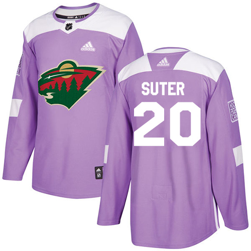 Adidas Wild #20 Ryan Suter Purple Authentic Fights Cancer Stitched NHL Jersey